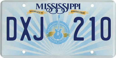MS license plate DXJ210
