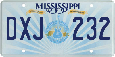 MS license plate DXJ232