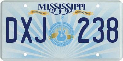 MS license plate DXJ238