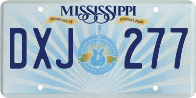 MS license plate DXJ277