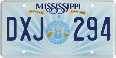 MS license plate DXJ294