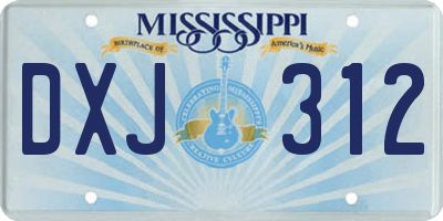 MS license plate DXJ312