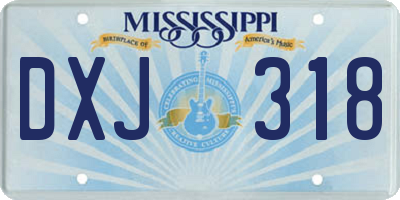 MS license plate DXJ318