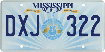 MS license plate DXJ322