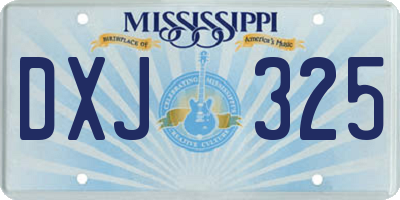 MS license plate DXJ325