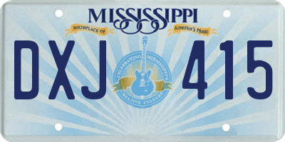 MS license plate DXJ415