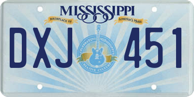 MS license plate DXJ451