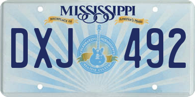 MS license plate DXJ492