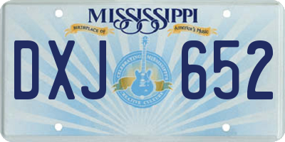 MS license plate DXJ652