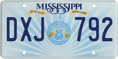 MS license plate DXJ792