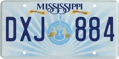 MS license plate DXJ884