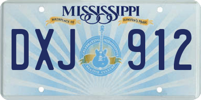 MS license plate DXJ912