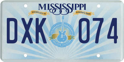 MS license plate DXK074