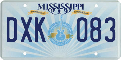 MS license plate DXK083