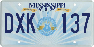 MS license plate DXK137