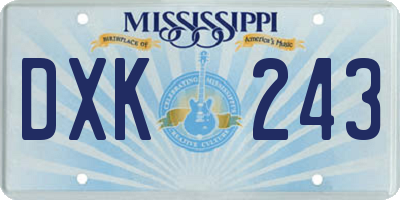 MS license plate DXK243