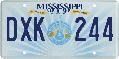 MS license plate DXK244