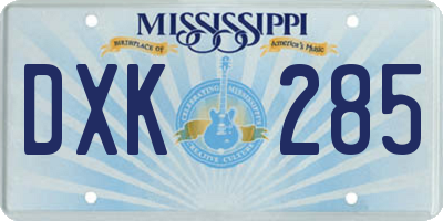 MS license plate DXK285