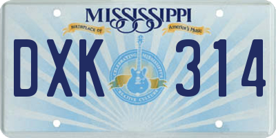 MS license plate DXK314