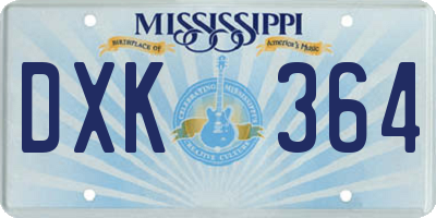 MS license plate DXK364