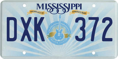MS license plate DXK372