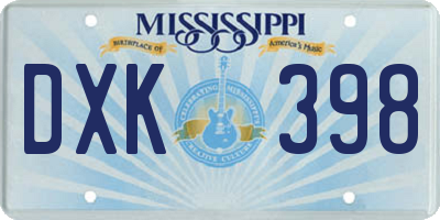 MS license plate DXK398