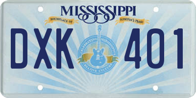 MS license plate DXK401