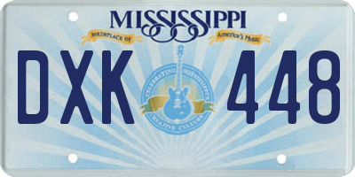 MS license plate DXK448