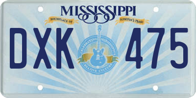 MS license plate DXK475