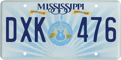 MS license plate DXK476
