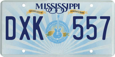MS license plate DXK557