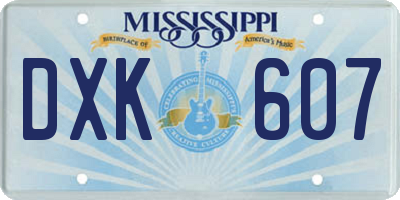 MS license plate DXK607