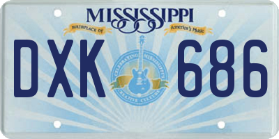 MS license plate DXK686