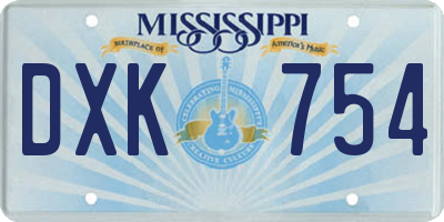 MS license plate DXK754