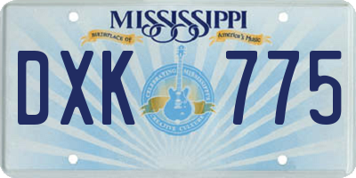 MS license plate DXK775