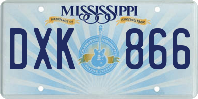 MS license plate DXK866