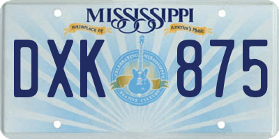 MS license plate DXK875