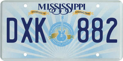 MS license plate DXK882