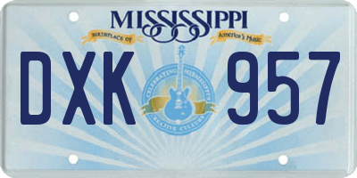 MS license plate DXK957