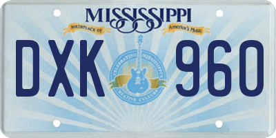 MS license plate DXK960