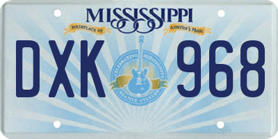 MS license plate DXK968
