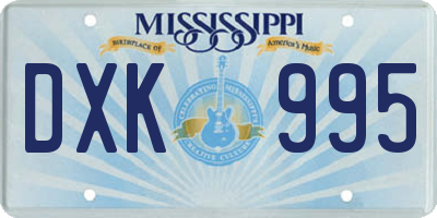 MS license plate DXK995