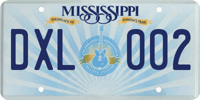 MS license plate DXL002