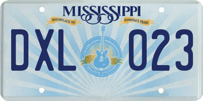 MS license plate DXL023
