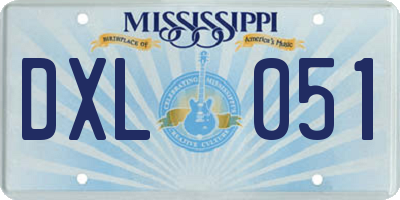 MS license plate DXL051