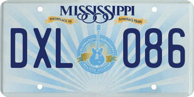 MS license plate DXL086