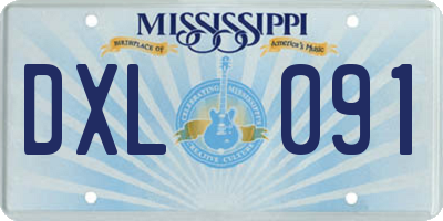 MS license plate DXL091