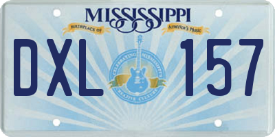 MS license plate DXL157