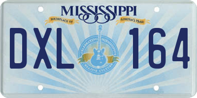MS license plate DXL164