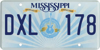 MS license plate DXL178